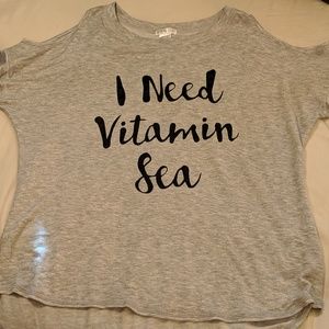 Venus I need vitamin sea cold shoulder shirt